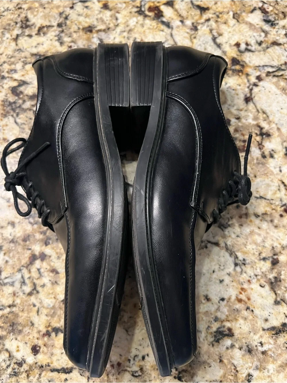 croft & barrow Black Leather Lace-Up Derby Shoes